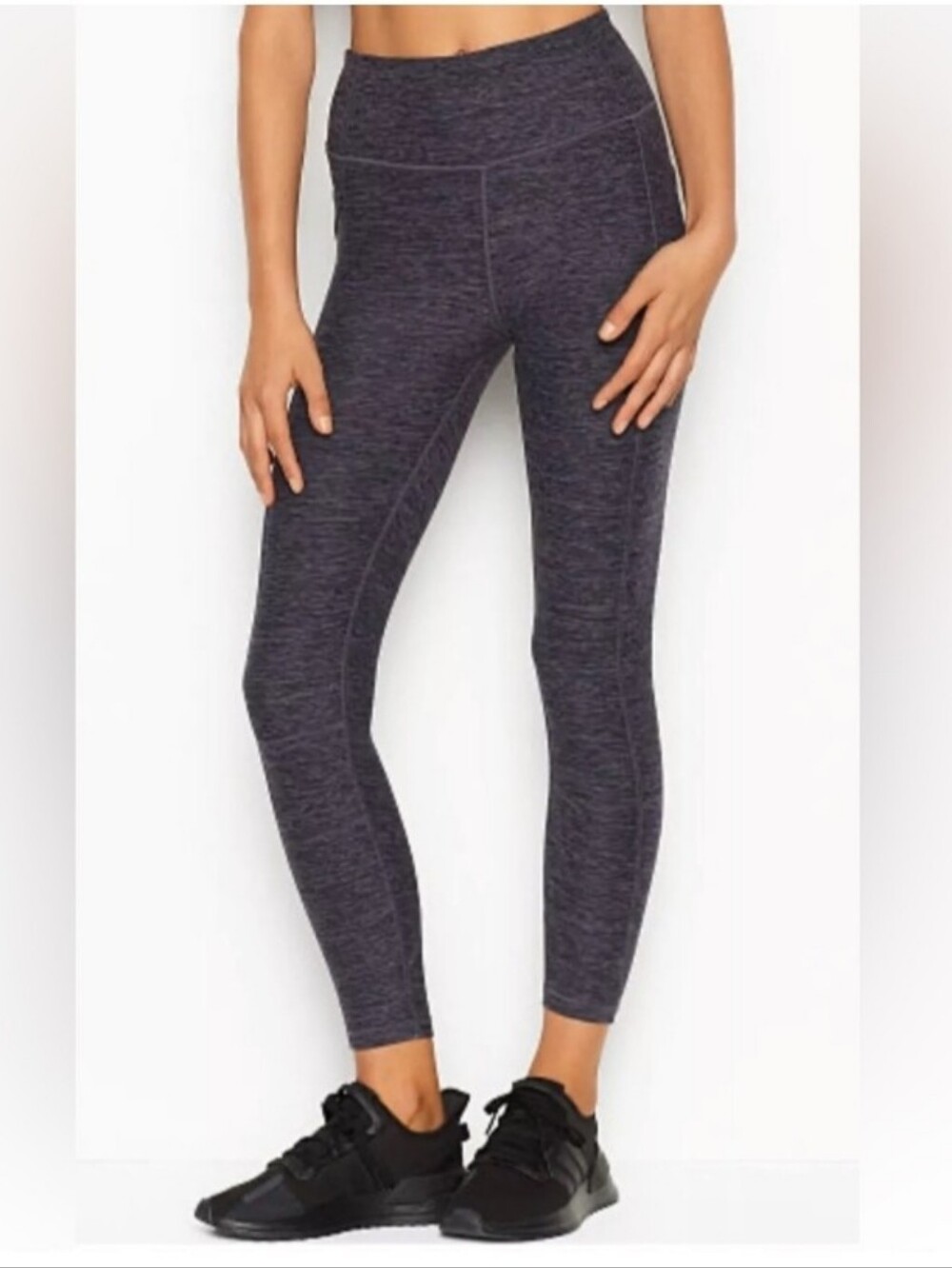 Victoria's Secret Softest Black Gray Pocket Leggings Stretch High Rise Sz 2